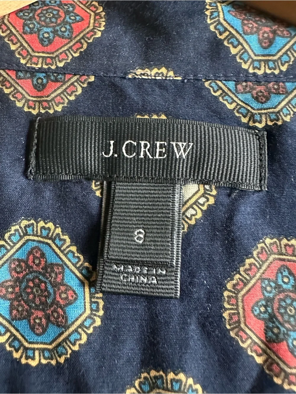 J Crew Navy Pullover Silk & Cotton Shirt Size 8